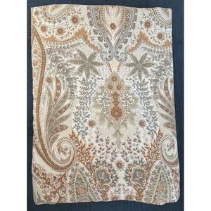 Paisley Floral Medallion Fabric Shower Curtain Modern Tan Beige Green 70 X 72